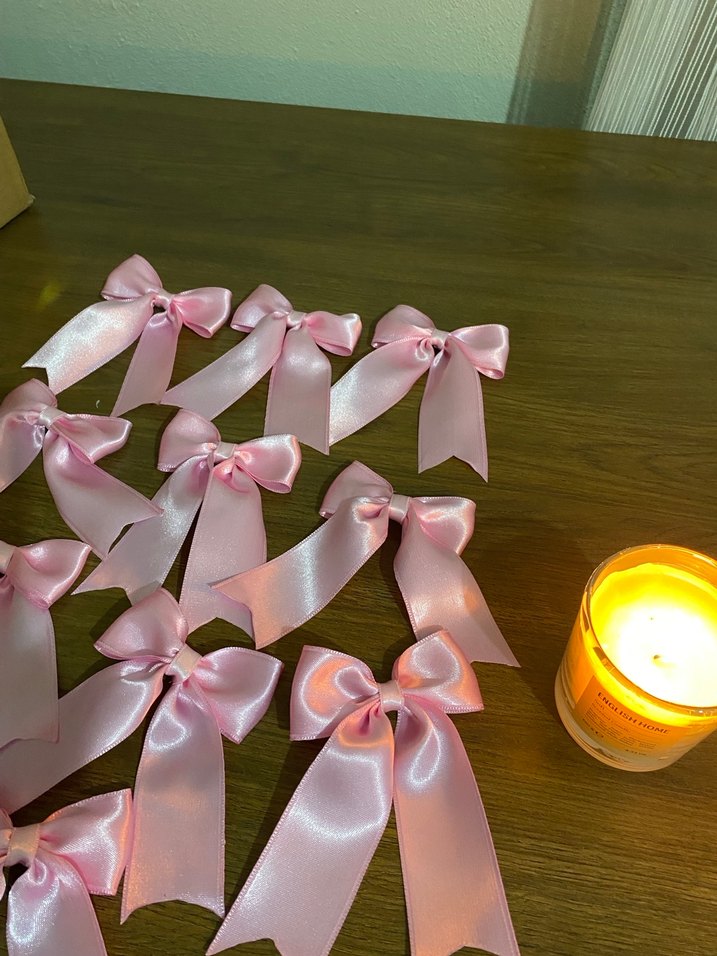 Pembe İpeksi Kurdeleli Saç Tokası - Görsel 3