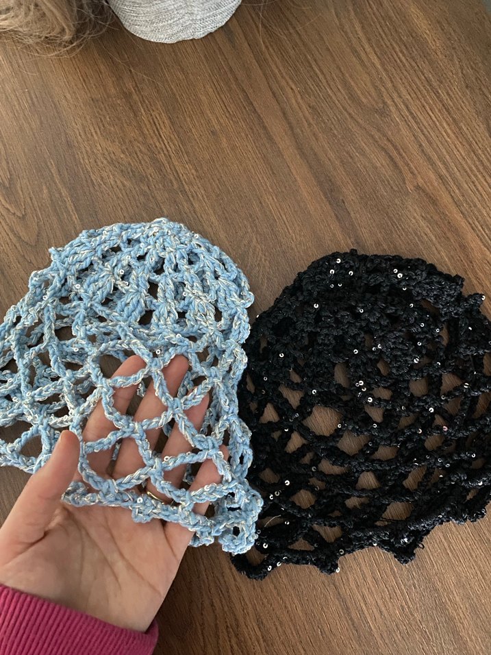 Mavi Örgü Dantel Saç Aksesuarı - Görsel 3