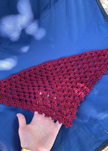 Bordo Dantel Detaylı Kadın Örgü bandana