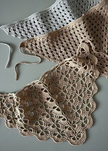 Accessorize Bej Örgü Dantel Bohem Saç Bandı