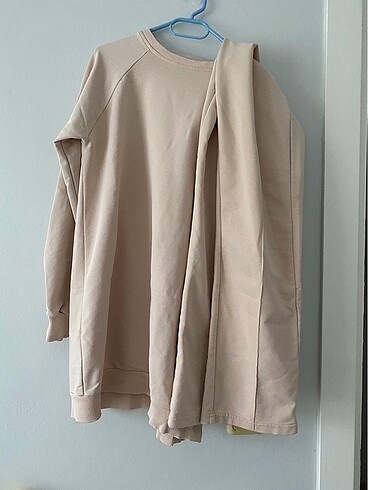 Krem ikili takım sweat