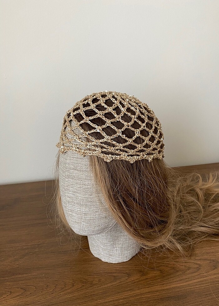 Bej pullu saç beresi - Görsel 2