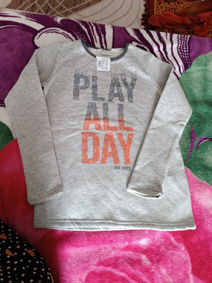 Gri Uzun Kollu Erkek Sweatshirt - Görsel 2