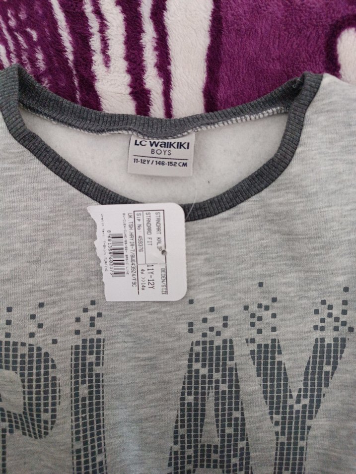 Gri Uzun Kollu Erkek Sweatshirt - Görsel 3