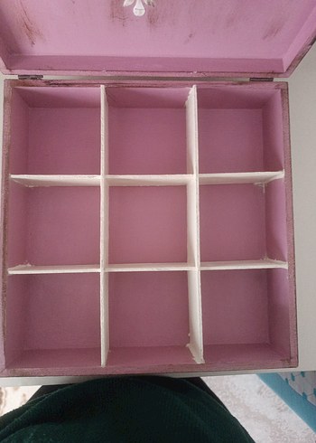 Çiçek ve Kelebek Temalı ahşap boyama takı kutusu - Görsel 3