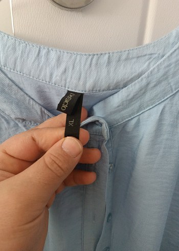 Mavi Düğmeli Hamile Tunik - Görsel 7