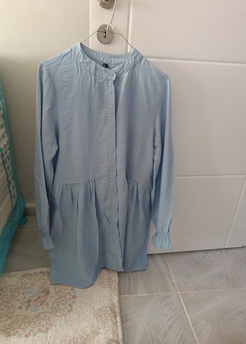 Mavi Düğmeli Hamile Tunik - Görsel 2