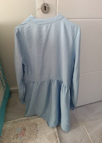 Mavi Düğmeli Hamile Tunik - Görsel 3