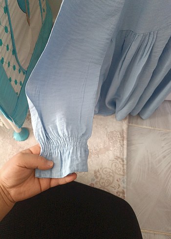 Mavi Düğmeli Hamile Tunik - Görsel 4