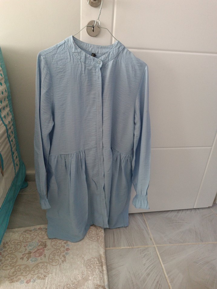 Mavi Düğmeli Hamile Tunik - Görsel 2