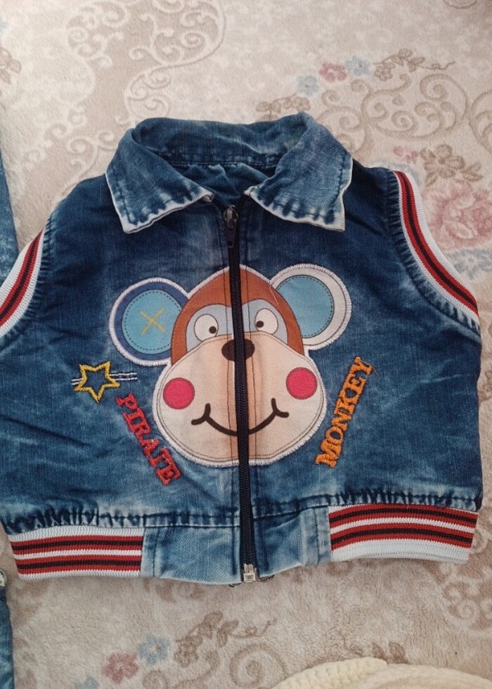 Erkek çocuk kot yelek  - Görsel 2