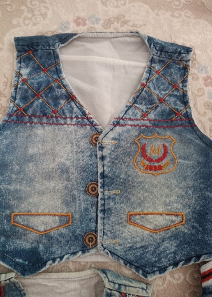 Erkek çocuk kot yelek  - Görsel 3