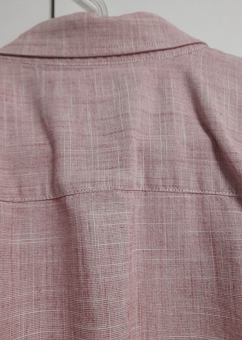 Lcwaikiki 2XL Pembe Keten Kısa Kollu Erkek Gömlek - Görsel 5