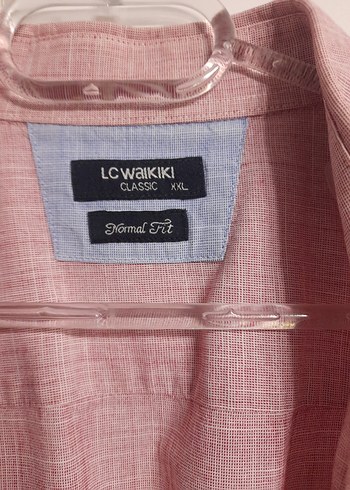 Lcwaikiki 2XL Pembe Keten Kısa Kollu Erkek Gömlek - Görsel 3