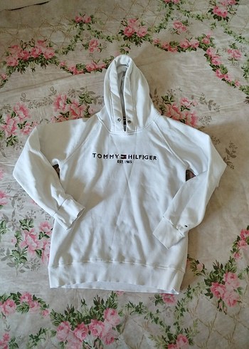 Tommy Hilfiger Kapüşonlu Beyaz Kadın Sweatshirt