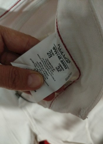 28 Beden Düğmeli Beyaz Kadın Pamuk kot Pantolon