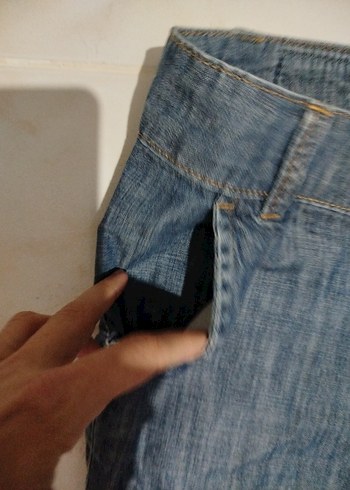 28 Beden Kadın Mavi Bol Kesim Kot Pantolon