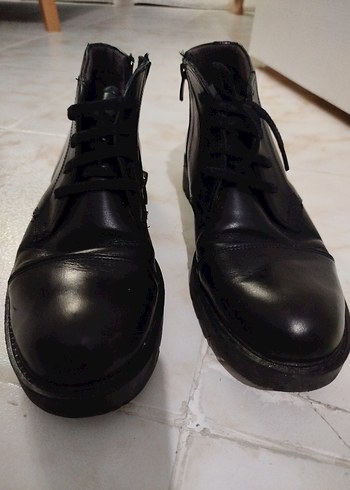 Siyah Minimalist Erkek Bot deri - Görsel 2