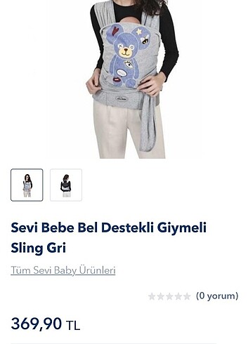 Sevi bebe bel destekli giymeli sling 