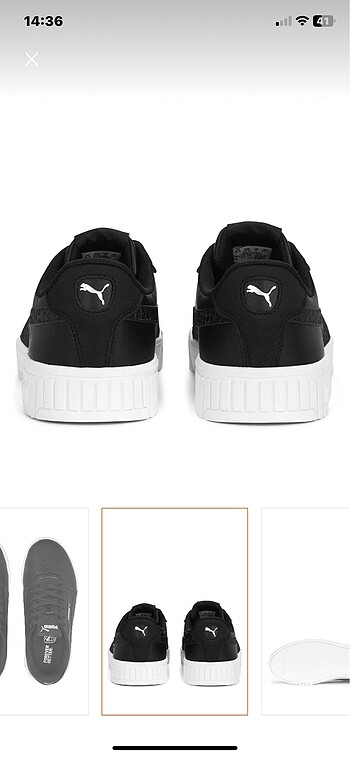 38,5 Beden siyah Renk Puma Carina 2.0 Logo Power - Siyah Kadın Sneaker