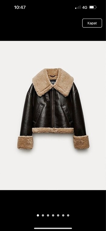 Zara kahverengi biker ceket