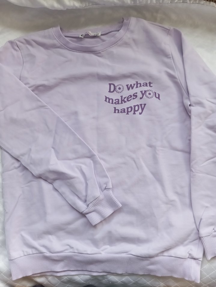 Mor Pamuklu Baskılı Rahat Kesim Kız Eşofman Takımı - Görsel 2