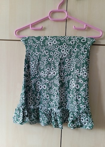 Kız Çocuk Beyaz Baskılı Tişört ve etek - Görsel 2