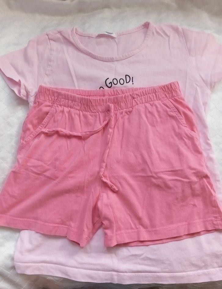 Pembe Kız Çocuk Basic Tişört ve Şort Takımı - Görsel 2