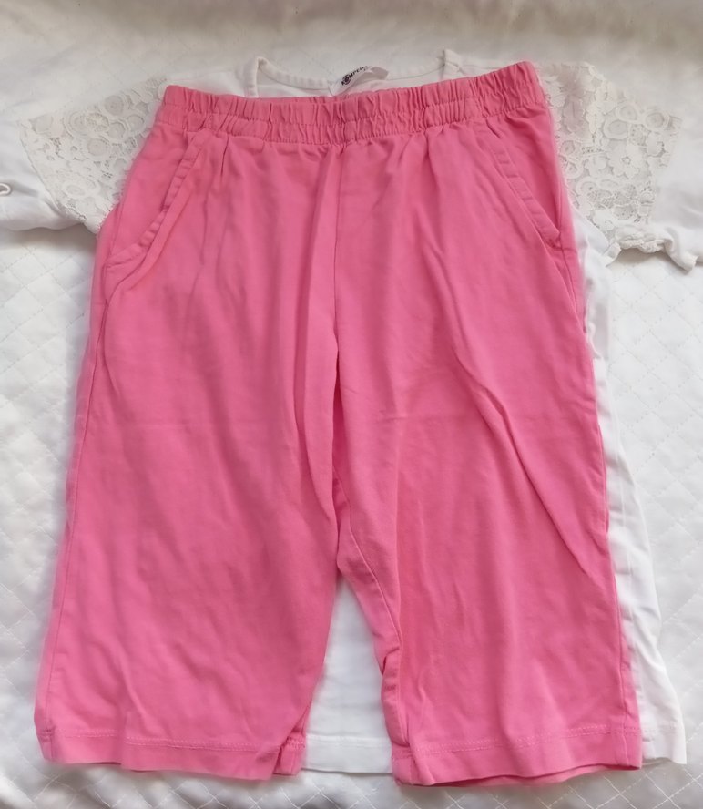 Pembe Baskılı Kısa Kollu Kız Çocuk Pijama Takımı - Görsel 3