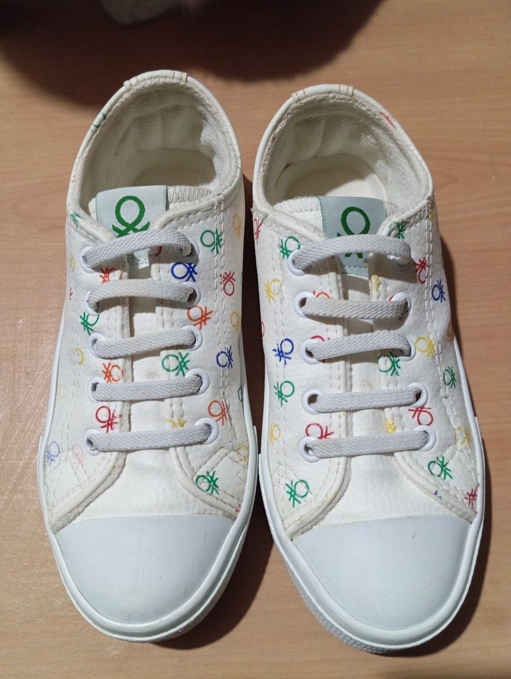 Renkli Baskılı Beyaz Kız Çocuk Spor Ayakkabı - Görsel 3