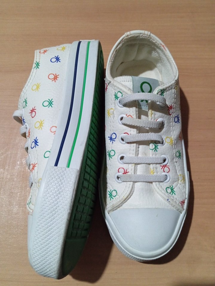 Renkli Baskılı Beyaz Kız Çocuk Spor Ayakkabı - Görsel 5