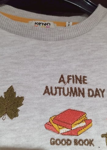 Kız Çocuk Gri Baskılı Sweatshirt - Görsel 2