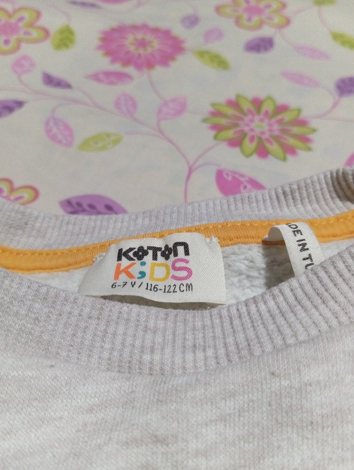 Kız Çocuk Gri Baskılı Sweatshirt - Görsel 5