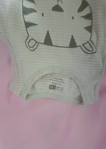 HelloBaby Gri Zebra Desenli Askısız Bebek Body