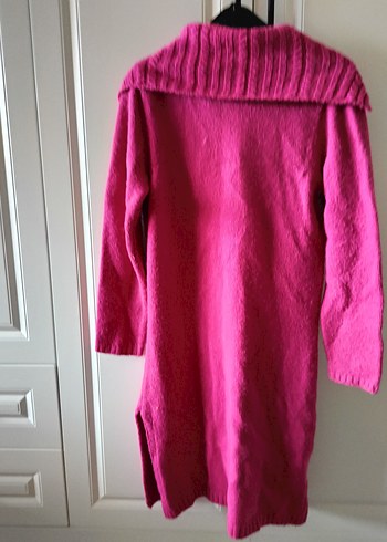 Zara Düğmeli Pembe Uzun Kadın Hırka