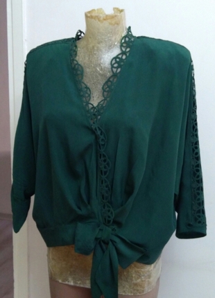 l Beden yeşil Renk vintage yeşil bluz