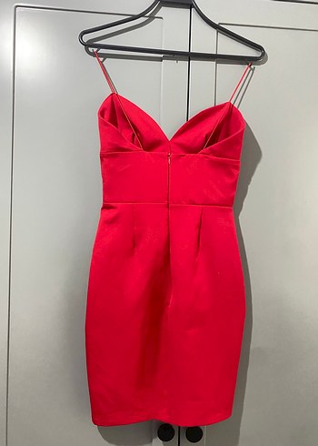 Kırmızı İnce Askılı Mini Elbise
