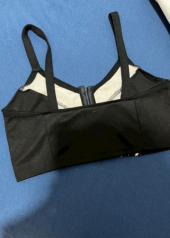 38 Beden Zebra Desenli Siyah Goth mini üst