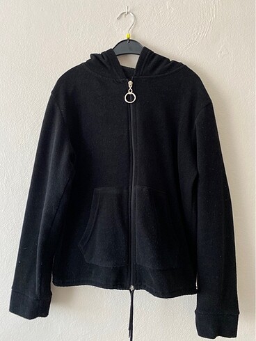 fermuarlı siyah sweat hirka