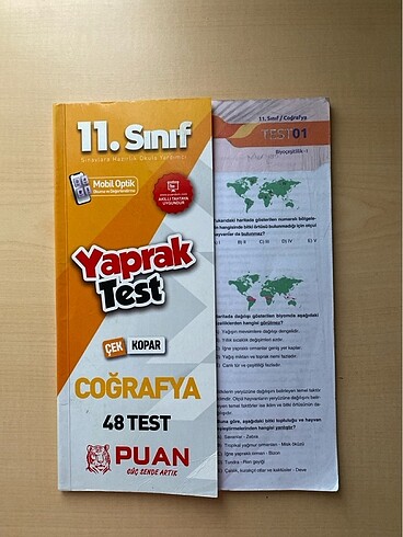 puan yayınları 11.sınıf coğrafya yaprak test