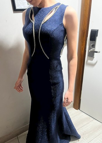 Lacivert abiye - Görsel 2