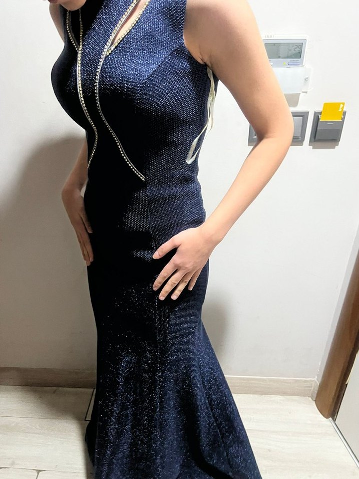 Lacivert abiye - Görsel 3