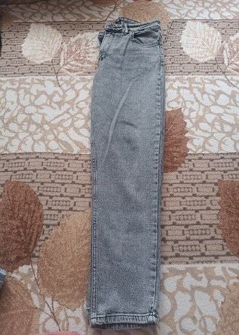 Gri Midi Boy Bol Kesim Kadın Kot Pantolon - Görsel 5