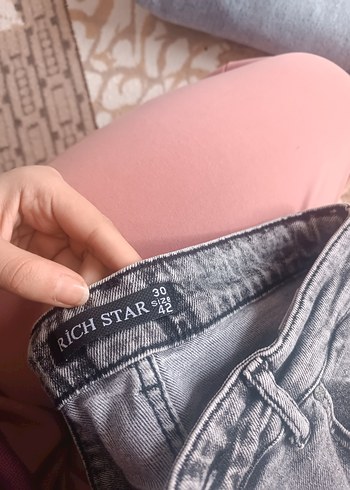 Gri Midi Boy Bol Kesim Kadın Kot Pantolon - Görsel 4