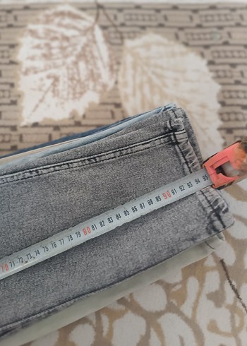 Gri Midi Boy Bol Kesim Kadın Kot Pantolon - Görsel 3