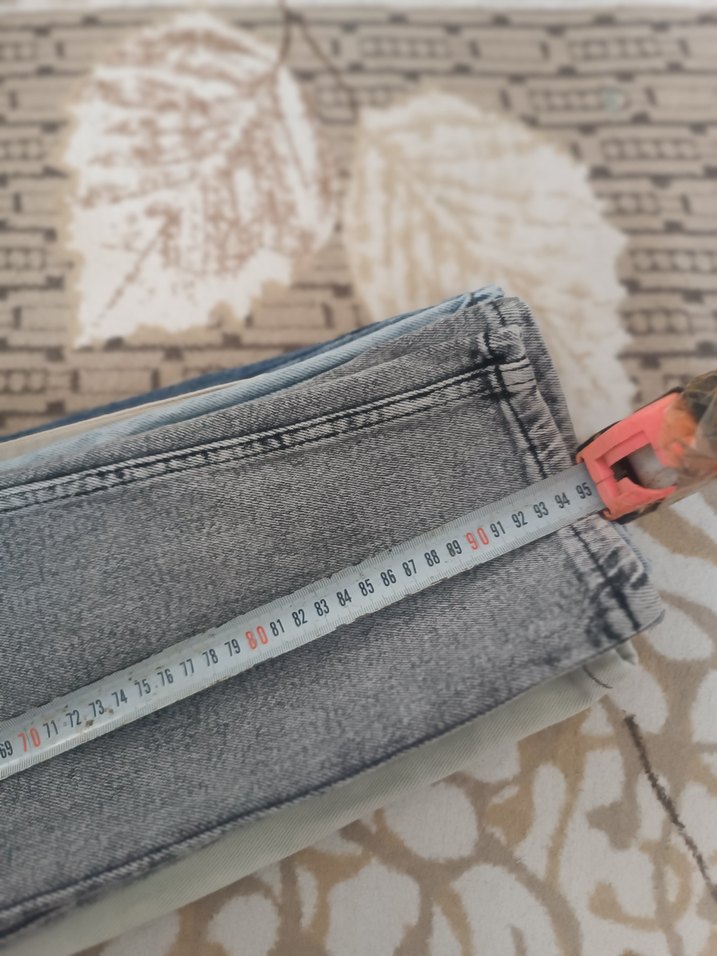 Gri Midi Boy Bol Kesim Kadın Kot Pantolon - Görsel 3