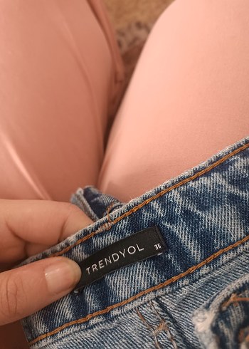 Gri Renkli Bol Kesim Kadın Kot Pantolon - Görsel 3