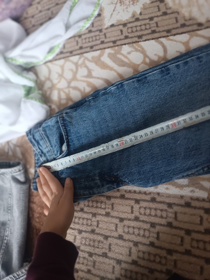 Gri Renkli Bol Kesim Kadın Kot Pantolon - Görsel 5