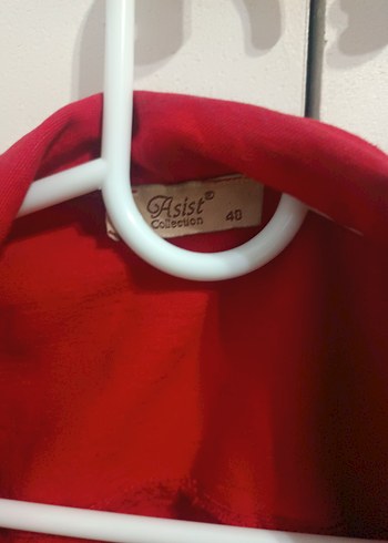 Düğmeli Kırmızı Kadın Denim Ceket - Görsel 3