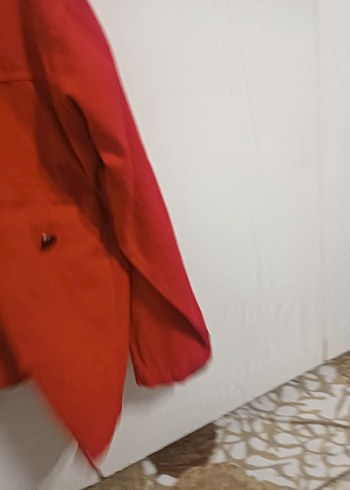 Düğmeli Kırmızı Kadın Denim Ceket - Görsel 5